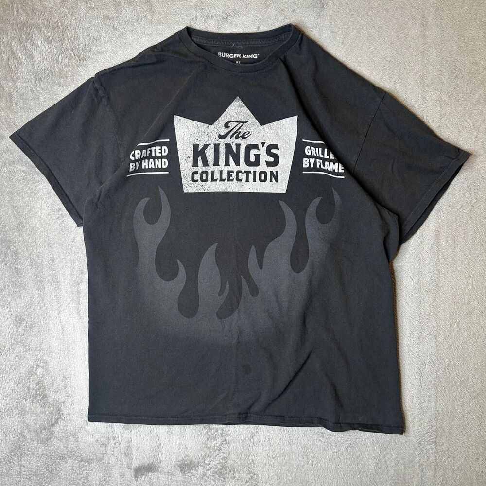 Fire Double Sided Burger King Kings Collection Promo Shirt Size XL Mens